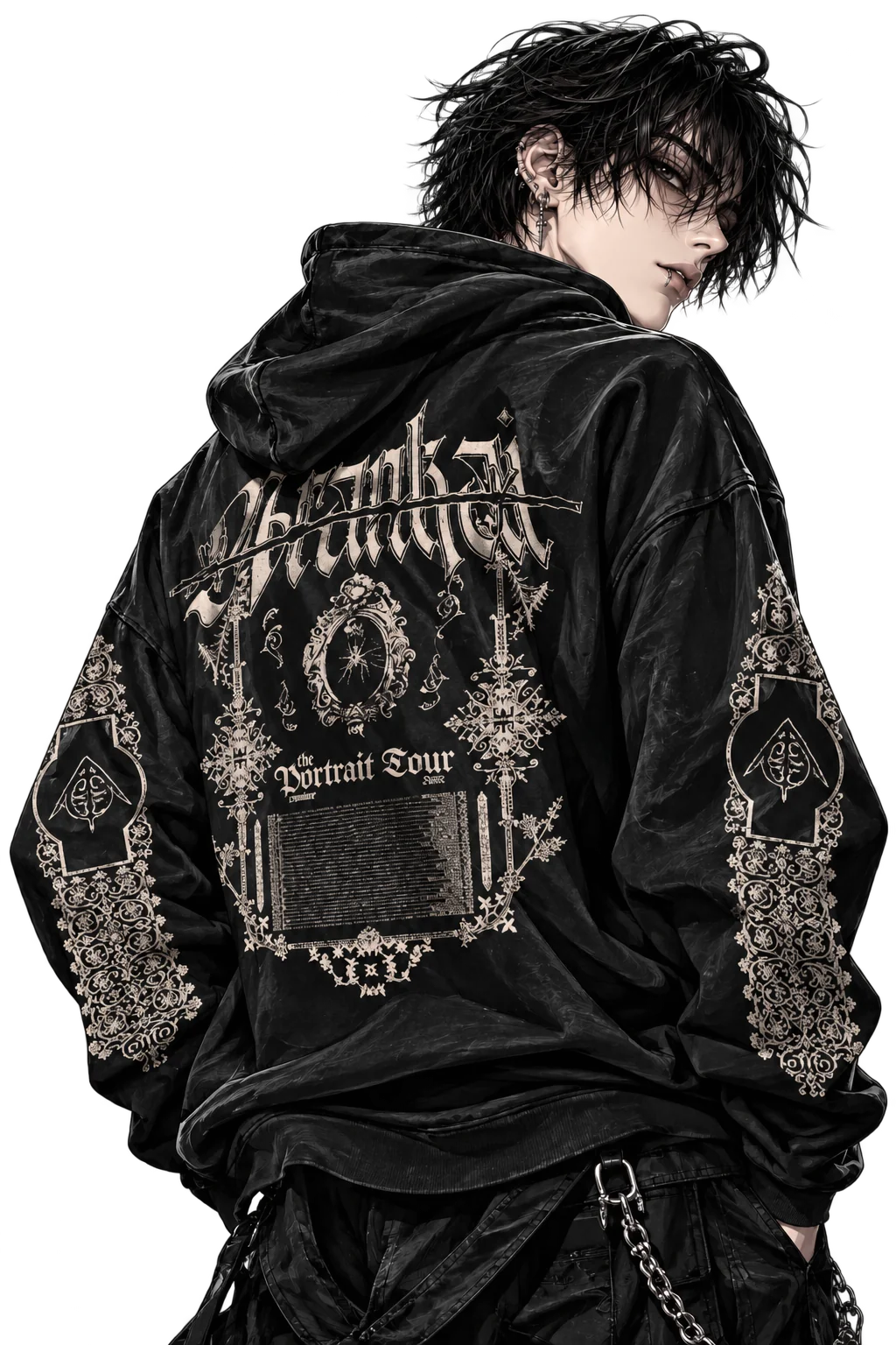 portrait hoodie, view 3